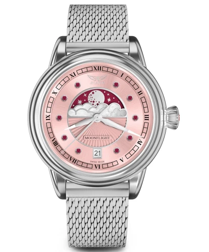 Zegarek Aviator Douglas Moonflight Gemstone Edition Pink Red Ruby V.1.33.0.417.5 (V13304175)