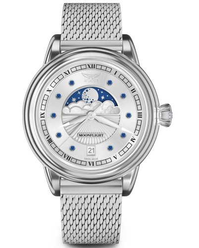 Zegarek Aviator Douglas Moonflight Gemstone Blue Sapphire Limited Edtion V.1.33.0.415.5 (V13304155)