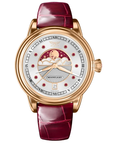 Zegarek Aviator Douglas Moonflight Gemstone Red Ruby Limited Edition V.1.33.2.420.4 (V13324204)