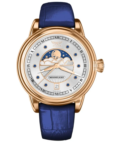 Zegarek Aviator Douglas Moonflight Gemstone Blue Sapphire Limited Edition V.1.33.2.416.4 (V13324164)