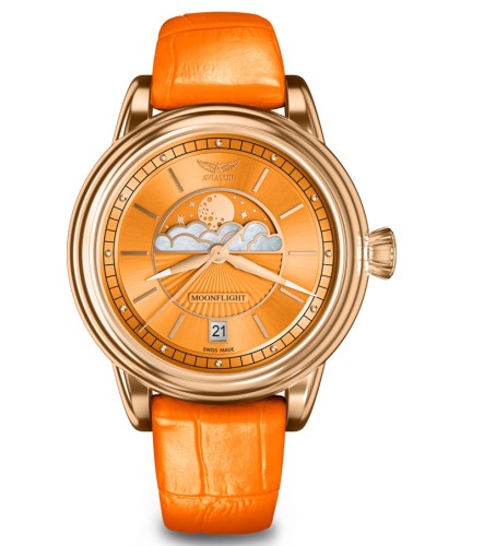 Zegarek Aviator Douglas Moonflight Orange Limited Edition V.1.33.2.422.4 (V13324224)