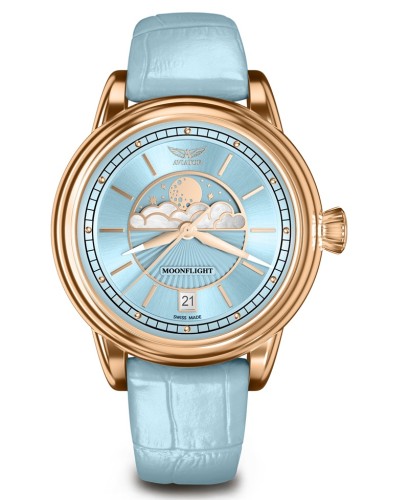 Zegarek Aviator Douglas Moonflight Ice Blue Limited Edition V.1.33.2.360.4 (V13323604)