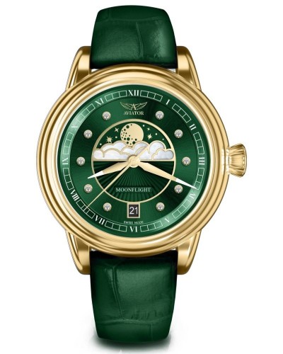 Zegarek Aviator Douglas Moonflight Diamond Polska Edycja V.1.33.1.391.4 (V13313914)