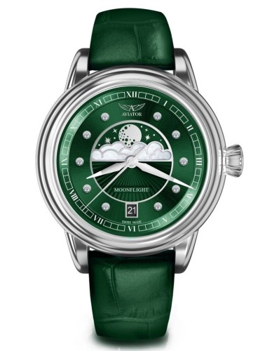 Zegarek Aviator Douglas Moonflight Diamond Polska Edycja V.1.33.0.390.4 (V13303904)