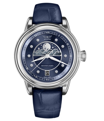 Zegarek Aviator Douglas Moonflight Diamond Limited Edition V.1.33.0.379.4 (V13303794)