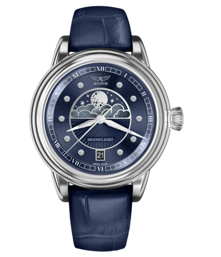 Zegarek Aviator Douglas Moonflight Diamond Limited Edition V.1.33.0.379.4 (V13303794)