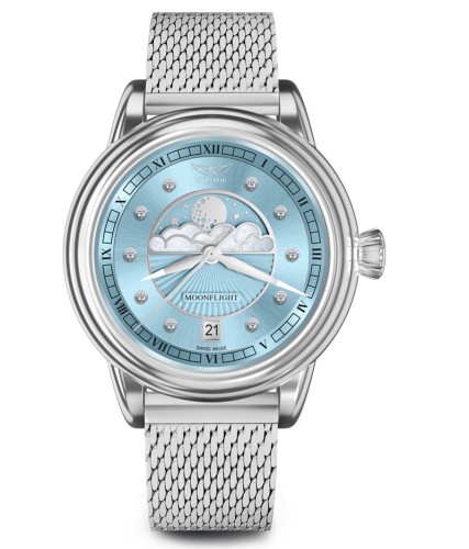 Zegarek Aviator Douglas Moonflight Ice Blue Diamond Limited Edition V.1.33.0.359.5 (V13303595)