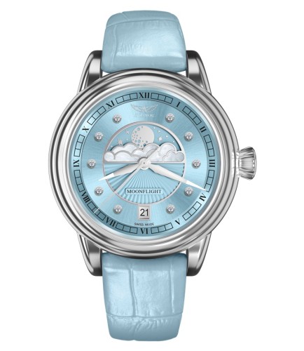 Zegarek Aviator Douglas Moonflight Ice Blue Diamond Limited Edition V.1.33.0.359.4 (V13303594)