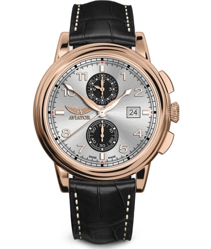 Zegarek Aviator Douglas Quartz Chronograph V.2.45.2.412.4 (V24524124)