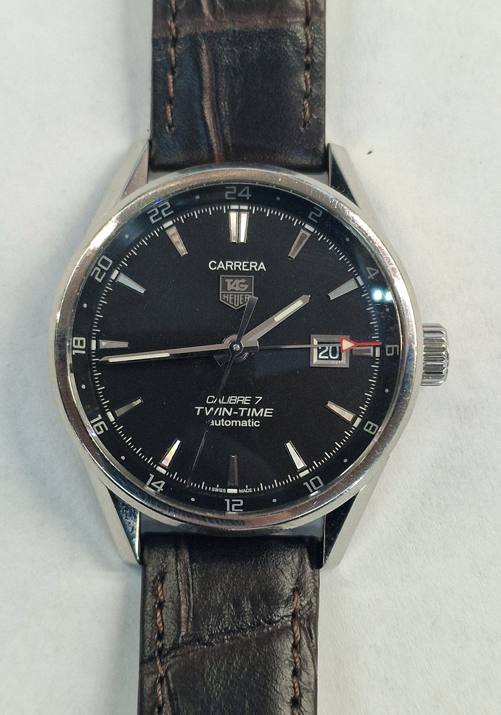SERWIS MECHANIZMU ZEGARKA TAG HEUER CARRERA CALIBRE 7 TWIN TIME GMT WAR2010.FC6266 - NAPRAWA ZEGARKÓW