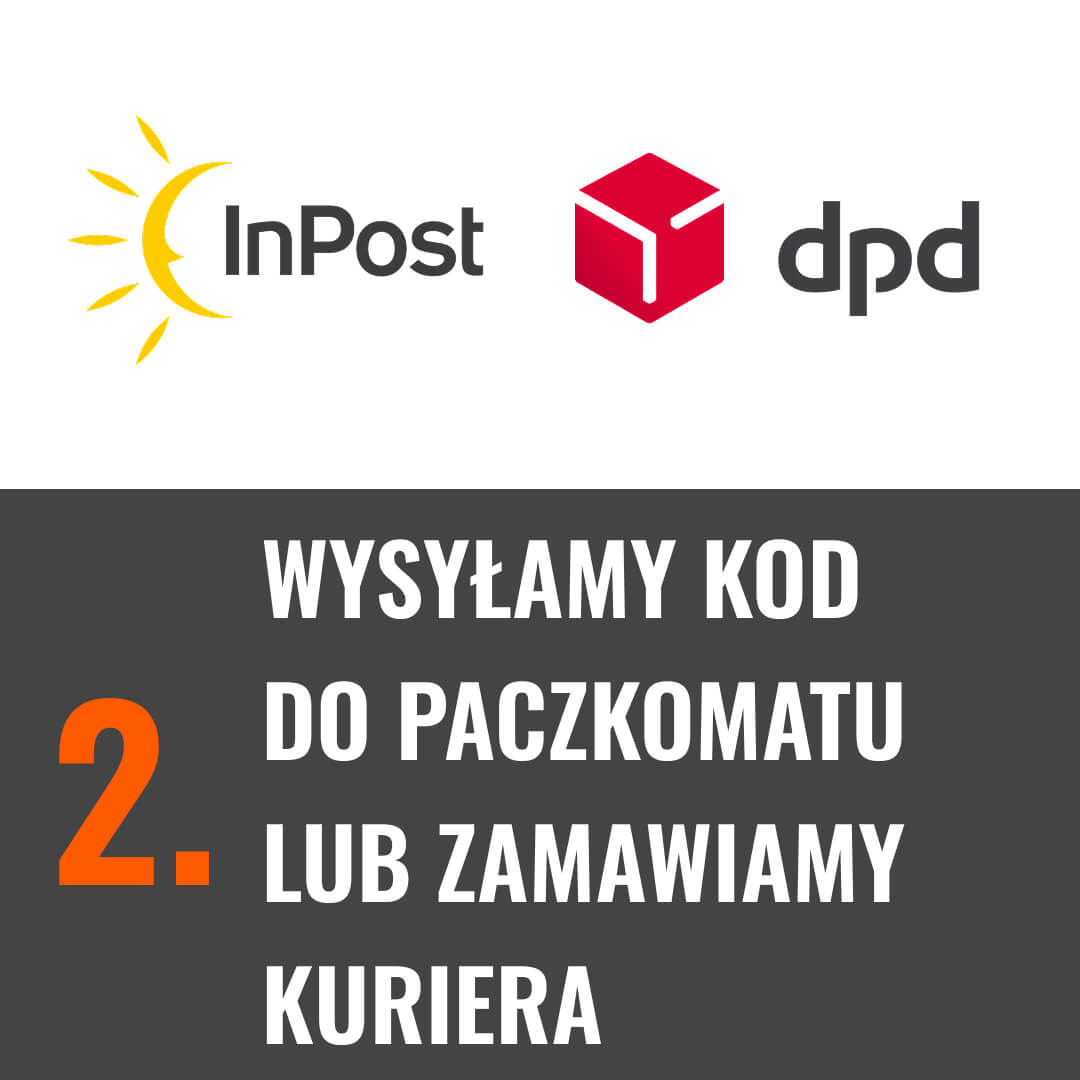 2. Wysyłamy kod do paczkomatu lub zamawiamy kuriera