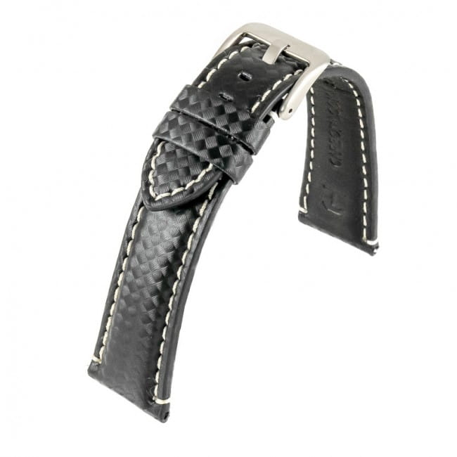 Czarny pasek do zegarka z tworzywa 01670120S-24mm