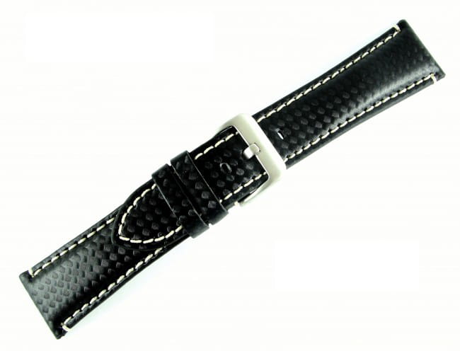 Czarny pasek do zegarka z tworzywa 01670120S-24mm