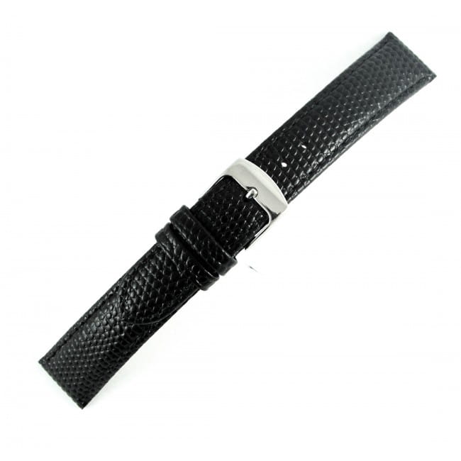 Czarny pasek do zegarka skórzany 00650118S-20mm