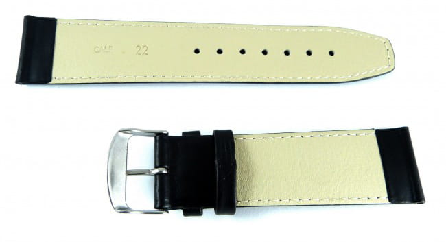 Czarny pasek do zegarka skórzany 0077L0118S-18mm