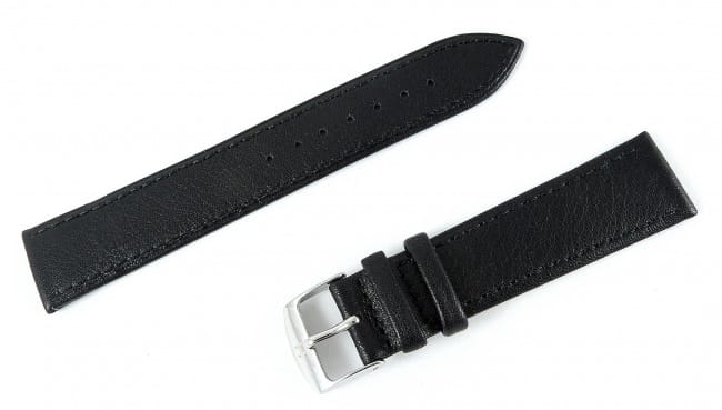 Czarny pasek do zegarka skórzany 45230120S-12mm