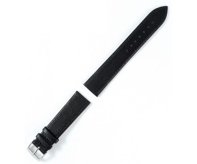 Czarny pasek do zegarka skórzany 45230120S-12mm