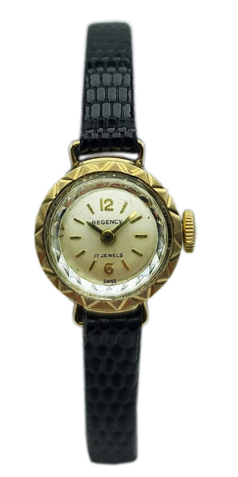 Damski złoty 14kt filigranowy szwajcarski Zegarek REGENCY z lat 60-tych