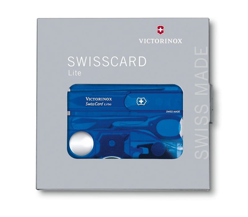 Victorinox SwissCard Lite 0.7322.T2 Niebieska transparentna Swiss Card z 13 funkcjami 07322T2