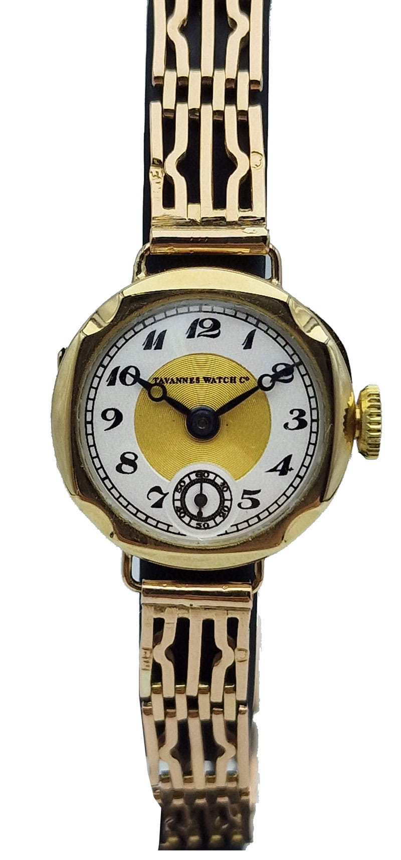 Damski złoty 14kt unikatowy szwajcarski Zegarek TAVANES WATCH  z lat 30