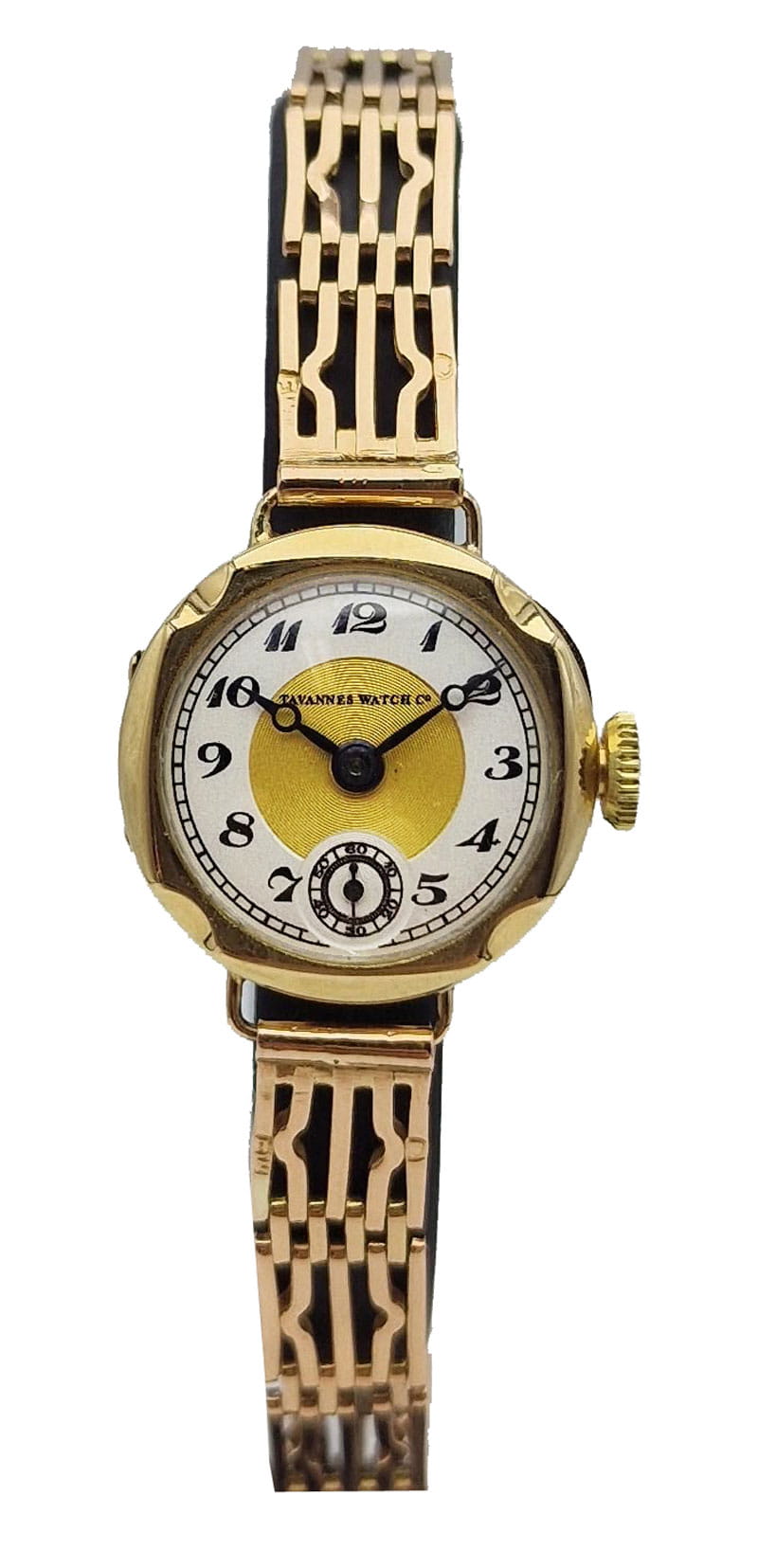 Damski złoty 14kt unikatowy szwajcarski Zegarek TAVANES WATCH  z lat 30