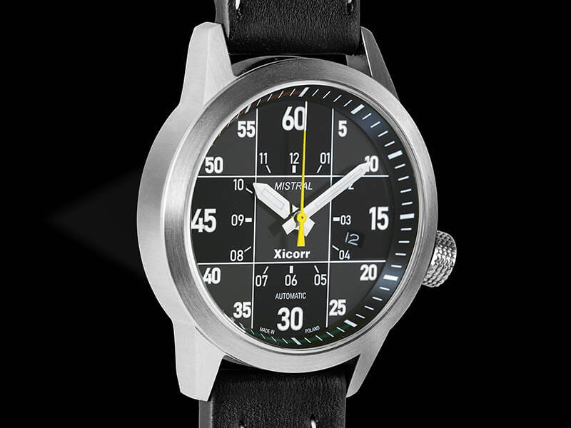 Zegarek Xicorr Mistral czarny z żółtym sekundnikiem X0603