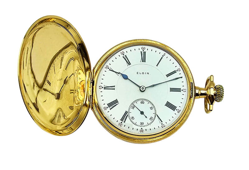 ZŁOTY ELGIN 14K - kieszonkowy zegarek - STAN IDEALNY