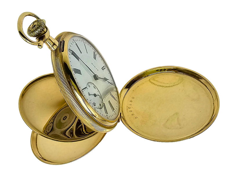 ZŁOTY ELGIN 14K - kieszonkowy zegarek - STAN IDEALNY