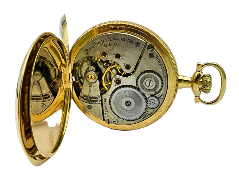ZŁOTY ELGIN 14K - kieszonkowy zegarek - STAN IDEALNY