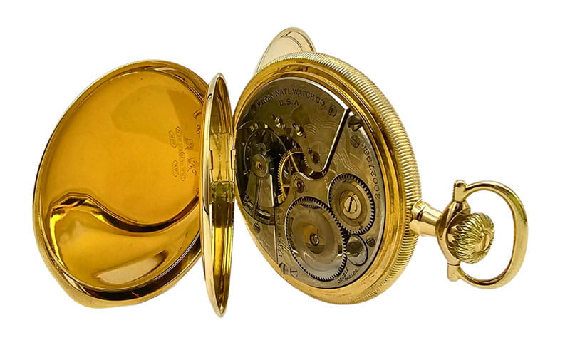 ZŁOTY ELGIN 14K - kieszonkowy zegarek - STAN IDEALNY