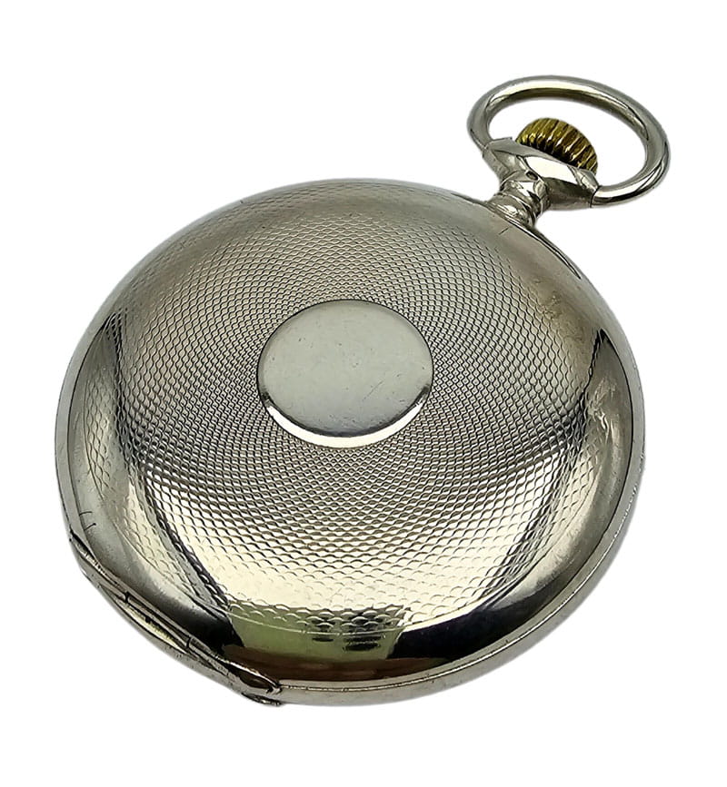 Używany, srebrny zegarek kieszonkowy IWC schaffhausen