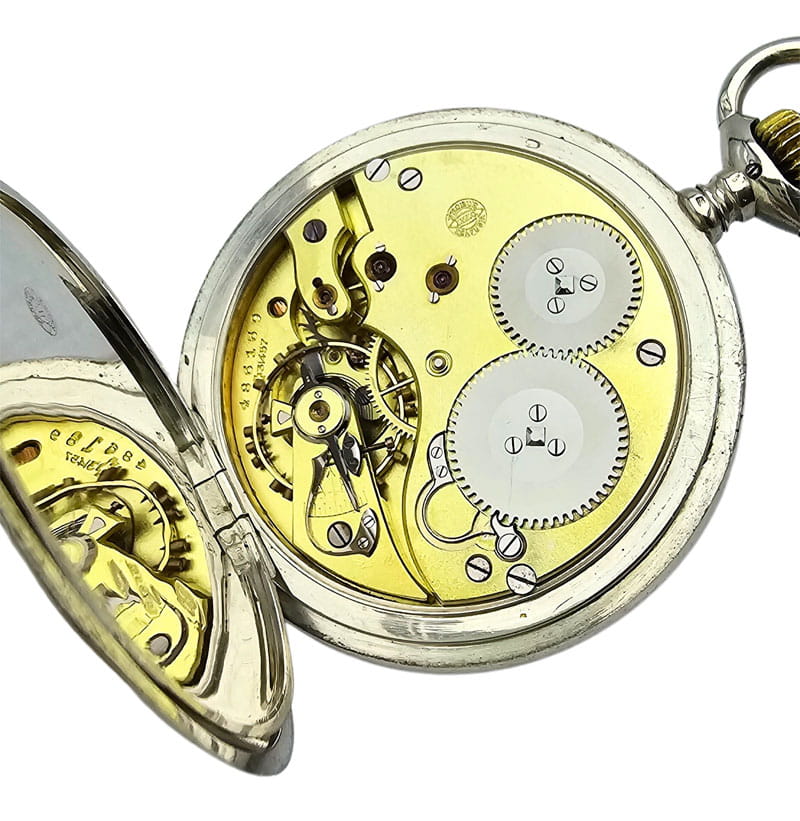 Używany, srebrny zegarek kieszonkowy IWC schaffhausen