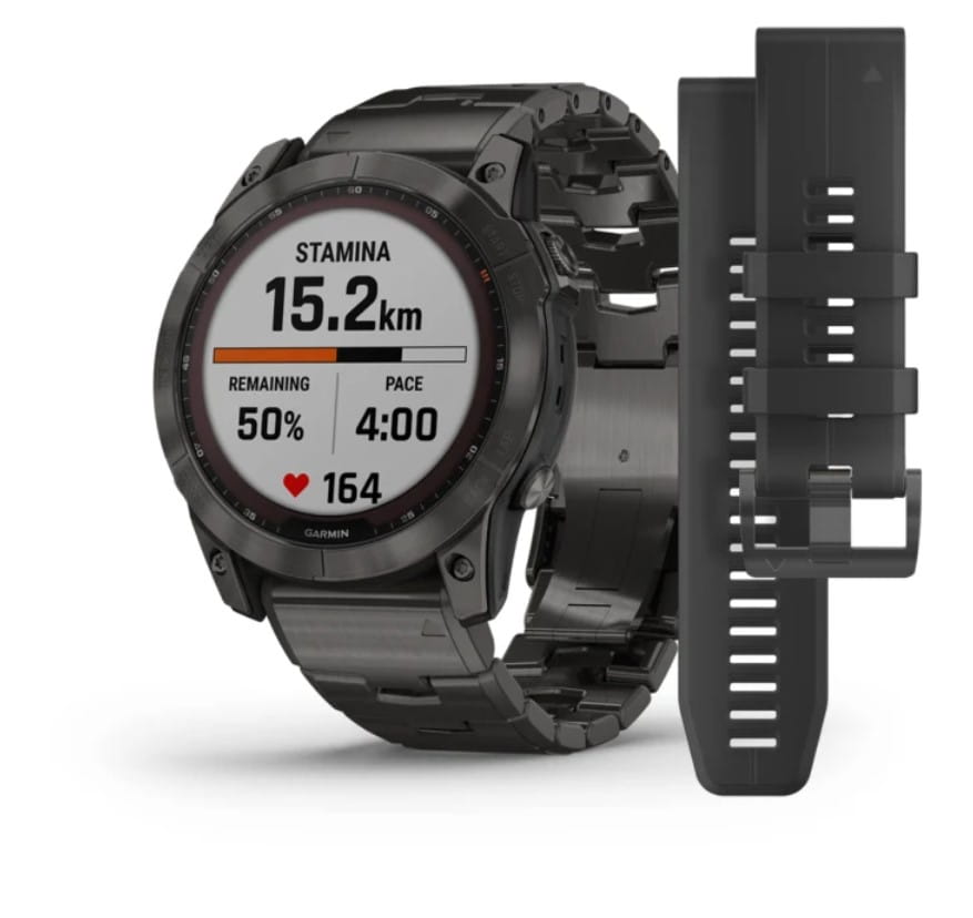 Zegarek GARMIN FENIX 7X SAPPHIRE SOLAR 010-02541-27 SMARTWATCH TYTANOWO SZARY (0100254127) DODATKOWY PASEK W ZESTAWIE