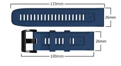Czarny pasek silikonowy (zamiennik) do zegarka GARMIN 26 mm