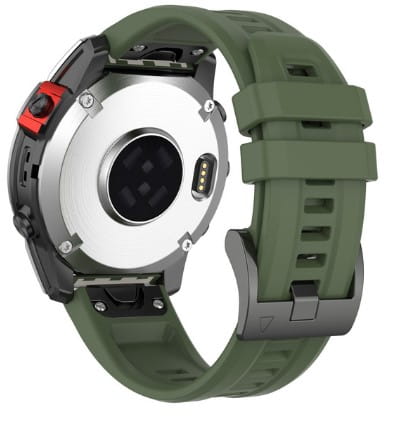 Zielony pasek silikonowy (zamiennik) do zegarka GARMIN 22 mm