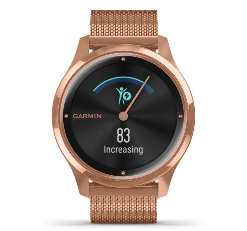 Zegarek GARMIN VIVOMOVE 010-02241-24 SMARTWATCH KOPERTA Z STALI Z PVD Z BRANSOLETĄ MILANESE 0100224124