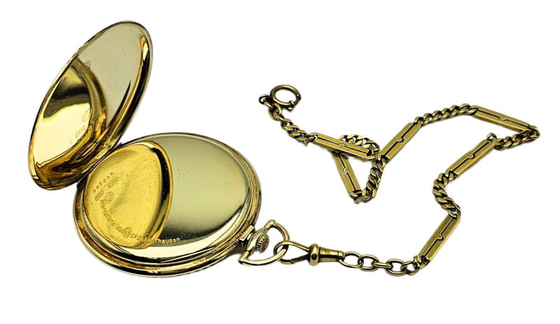 Używany, złoty zegarek kieszonkowy IWC schaffhausen