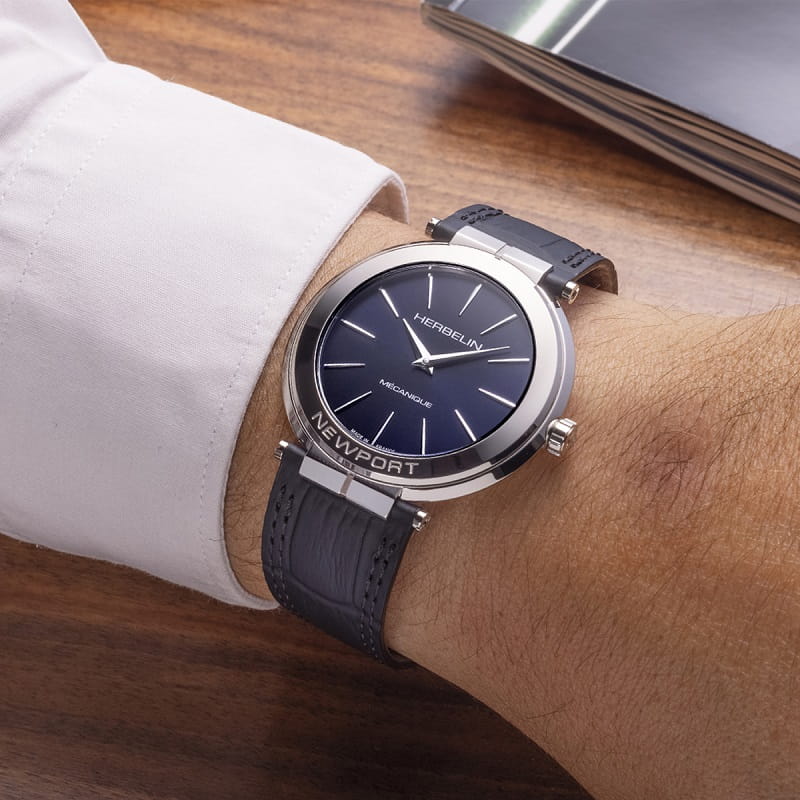 Zegarek Herbelin Newport Slim Mechanical 1222AP15 (1222/AP15 )