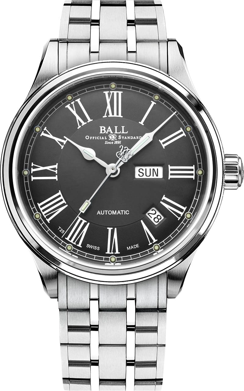 Zegarek Ball Trainmaster Roman NM1058D-S4J-GY (NM1058DS4JGY)