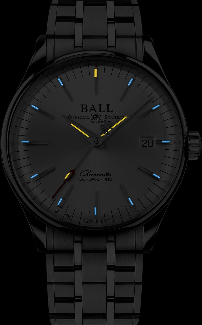 Zegarek Ball Trainmaster Manufacture 80 Hours NM3280D-S1CJ-SL (NM3280DS1CJSL)
