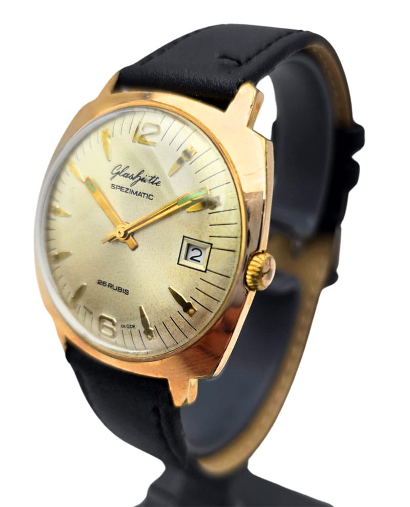 Pozłacany używany zegarek GLASHUTTE SPEZIMATIC 26 rubis