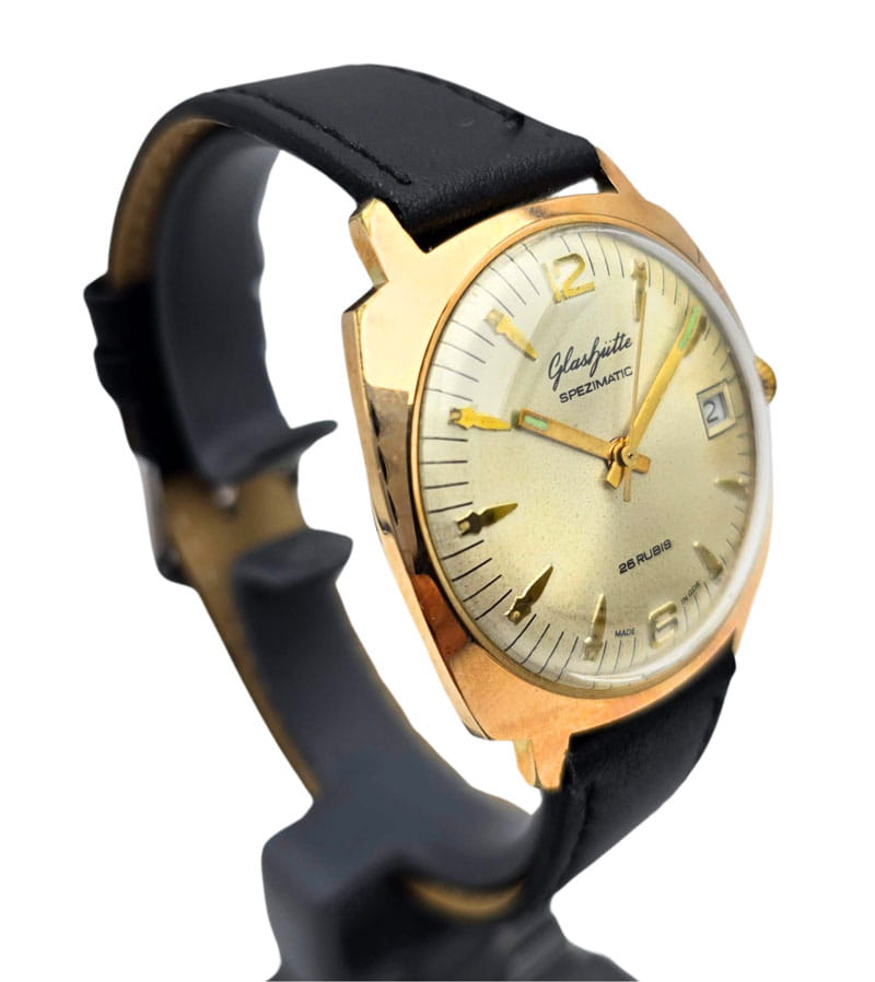 Pozłacany używany zegarek GLASHUTTE SPEZIMATIC 26 rubis