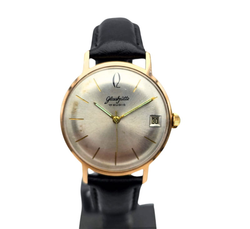 Pozłacany używany zegarek GLASHUTTE 17 rubis