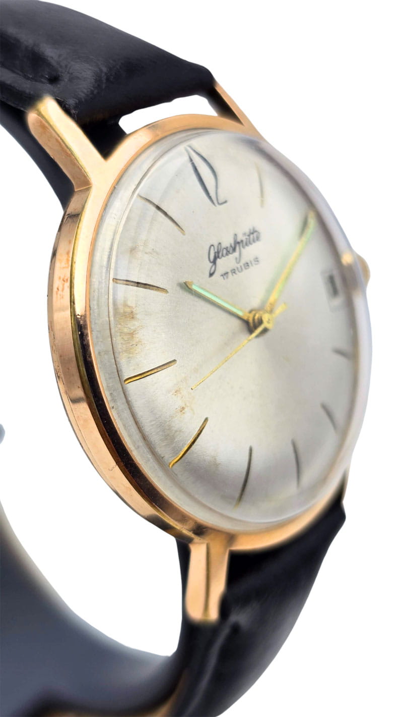 Pozłacany używany zegarek GLASHUTTE 17 rubis