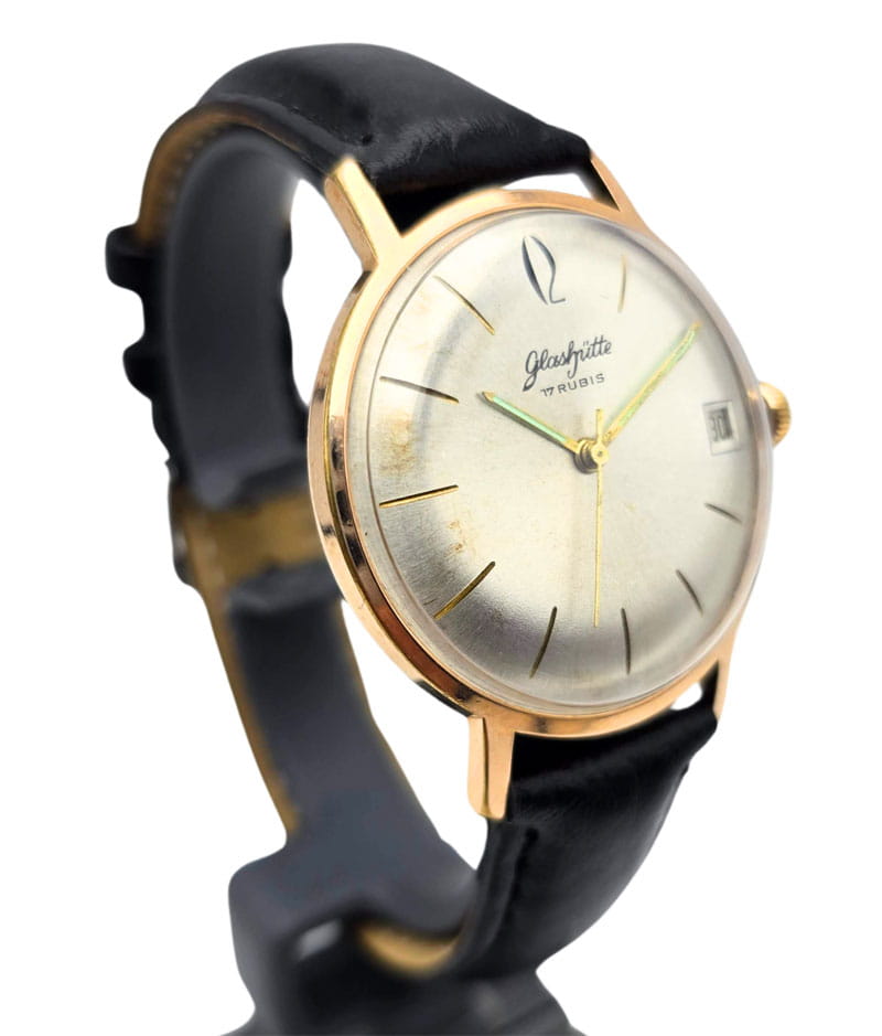 Pozłacany używany zegarek GLASHUTTE 17 rubis