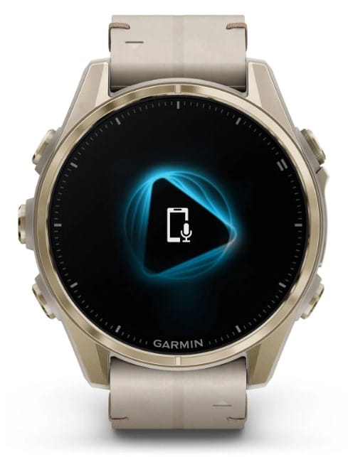 Zegarek GARMIN FENIX 8 43 mm SAPPHIRE AMOLED SOLAR 010-02903-40 SMARTWATCH (010-02903-40) Soft gold ze skórzanym paskiem