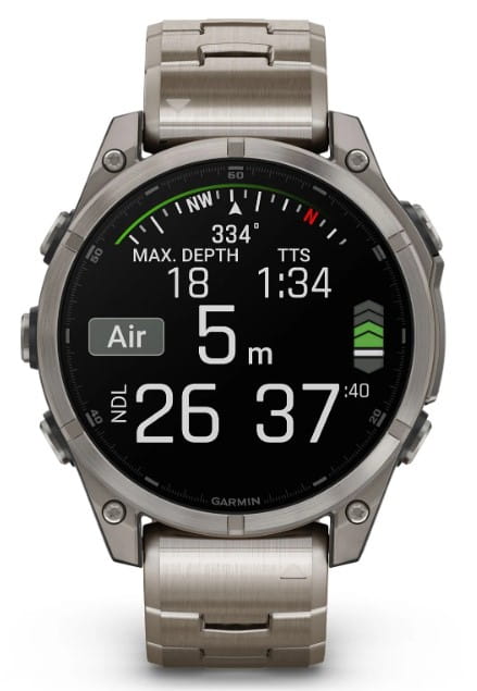 Zegarek GARMIN FENIX 8 47 mm SAPPHIRE AMOLED 010-02904-40 SMARTWATCH (0100290440) Tytanowy z tytanową bransoletą z otworami i dodatkowym paskiem silikonowym