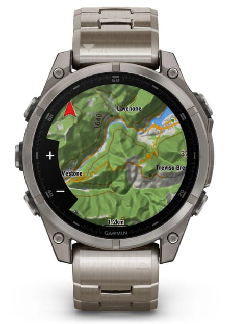 Zegarek GARMIN FENIX 8 47 mm SAPPHIRE AMOLED 010-02904-40 SMARTWATCH (0100290440) Tytanowy z tytanową bransoletą z otworami i dodatkowym paskiem silikonowym