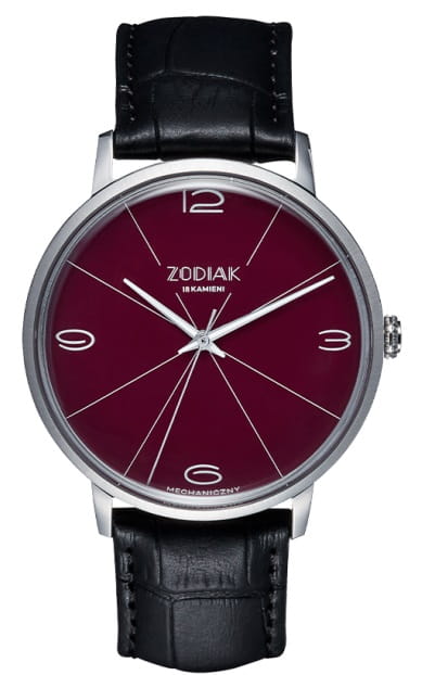 Zegarek Błonie Zodiak Mechaniczny Śliwka 5PB015 (5906391993547) szafirowe szkło