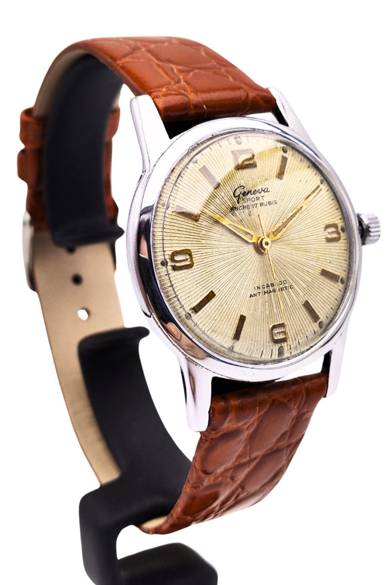 Używany Męski Zegarek GENEVA z giloszem prążkowanym